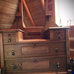 Antique Dresser With Mirror And Nightstand