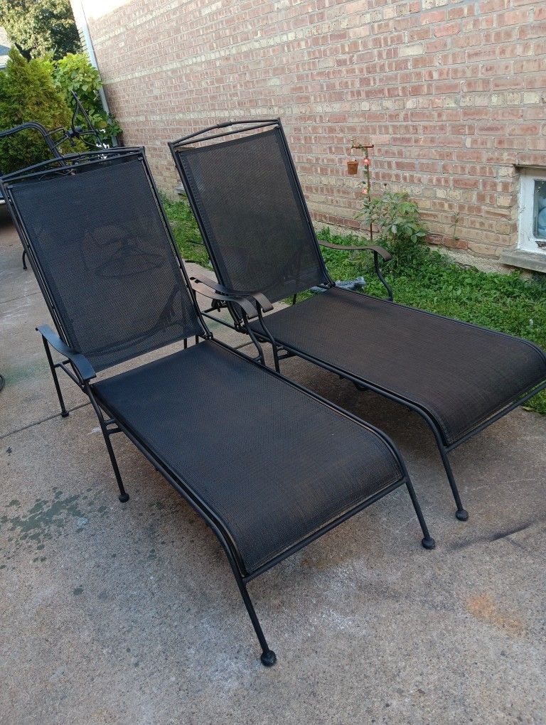 Steel Outdoor Patio Chaise Lounge Pool Chairs
