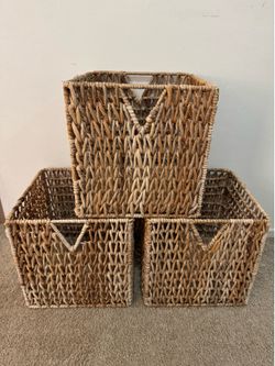 IKEA Water Hyacinth Cube Storage Baskets (Set of 3)