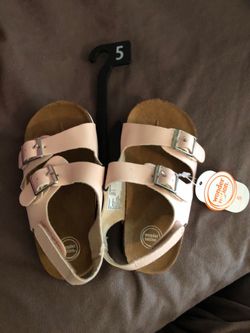 Pink sandals NEW size 5