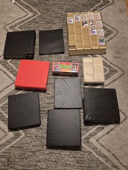 Sports cards lot, several binders and card containers