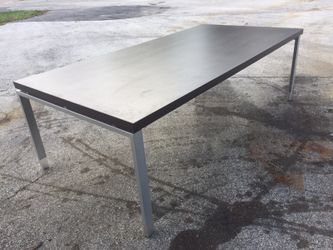Elm and silver conference table 8 by 4