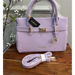 Lavender colored Bebe satchel bag medium size