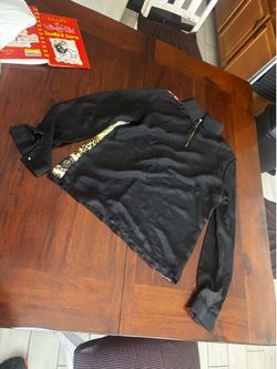 Black long sleeve blouse from Rivers with a quarter zip neck line size 6
