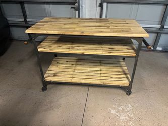 Vintage wood  bar cart