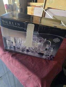 5-Piece Godinger Shannon Crystal Dublin Drinkware Set Highball Glasses Pitcher