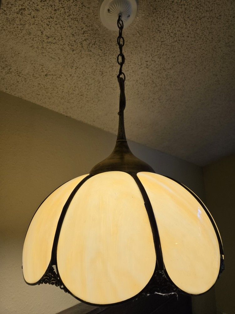 Vintage Tulip Slag Glass Ceiling Light