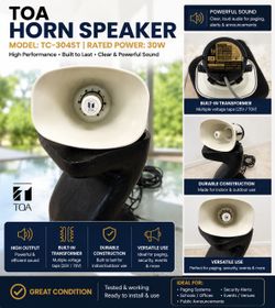 📢 TOA TC-304ST Horn Speaker 30W Commercial PA / Paging Speaker – Tested
