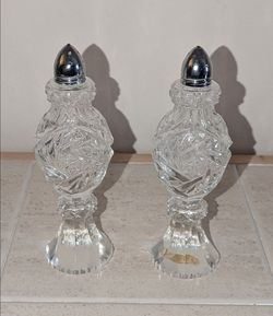 Genuine Handcut Lead Crystal Salt & Pepper Shakers from Germany
