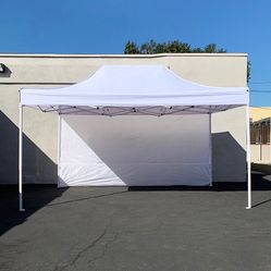 BRAND NEW $160 Heavy-Duty Canopy 10x15 FT with (1) Sidewall, Ez Popup Outdoor Party Tent (2 colors)