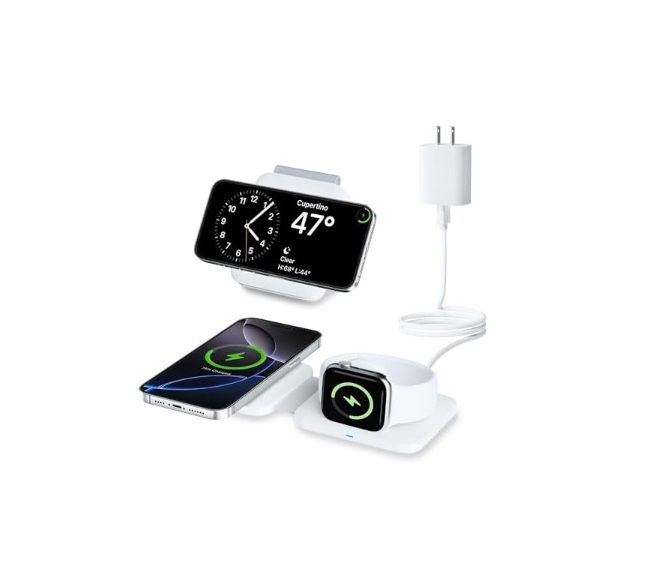 New In Box!!  3 In 1 Magnetic Wireless Charging Dock For Apple iPhone 12-16, Apple Watch For Multiple Devices (Folding) $15 (#596)