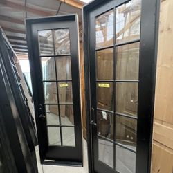 3-black Single Glass Doors 30x96