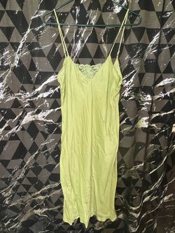 Lime Green Lace Mini Slip Dress