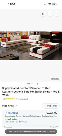 Beautiful leather sectional w/ottoman