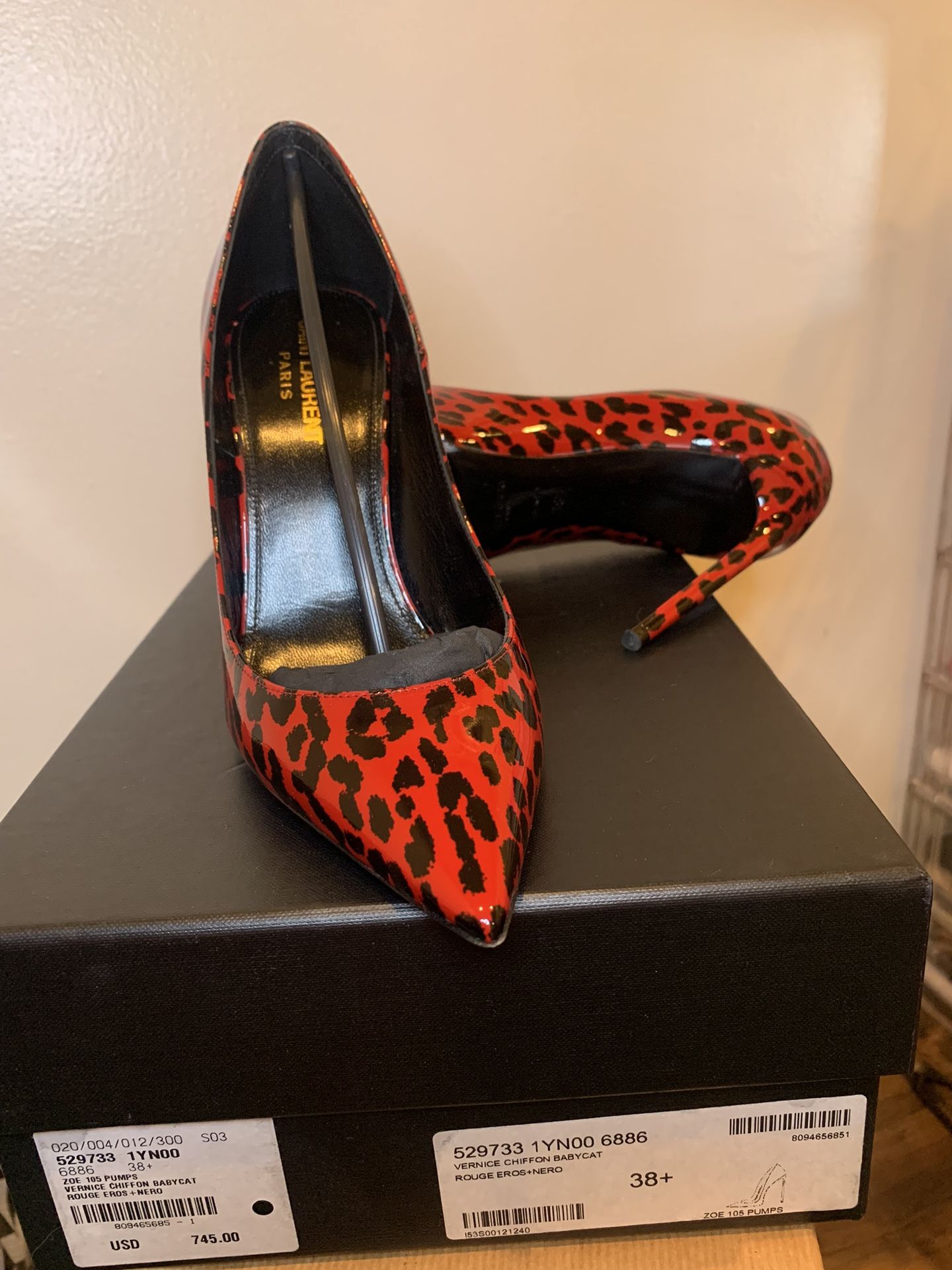 High Heel Red And Black Leopard 