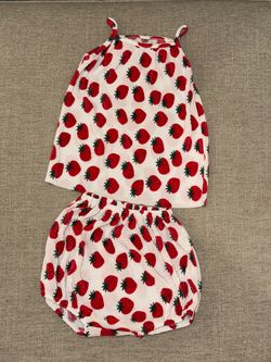 NEW Strawberry Pleated Top & Bloomer Set, 3T