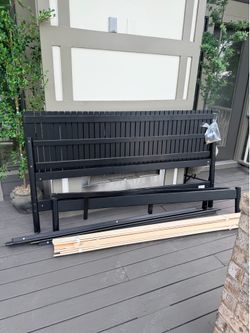 King size black wood bed!!
