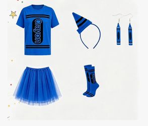 Blue Crayon Adult Costume