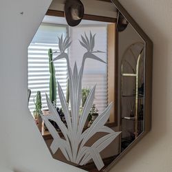 Stunning Postmodern Octagon Frosted Mirror by Gloria Eriksen for Windsor Art