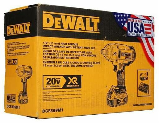 NEW DEWALT DCF899M1 20V MAX XR HIGH TORQUE 1/2" IMPACT WRENCH KIT