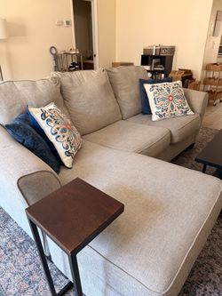 Gray Fabric Sectional Sofa with Chaise