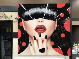 Tempered Glass Part With Foil And Rhinestone Banging