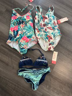 Roxy Girls One Piece Swimsuit Set Of 2 & 2piece