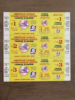 1970 NY Yankees ALCS Tickets