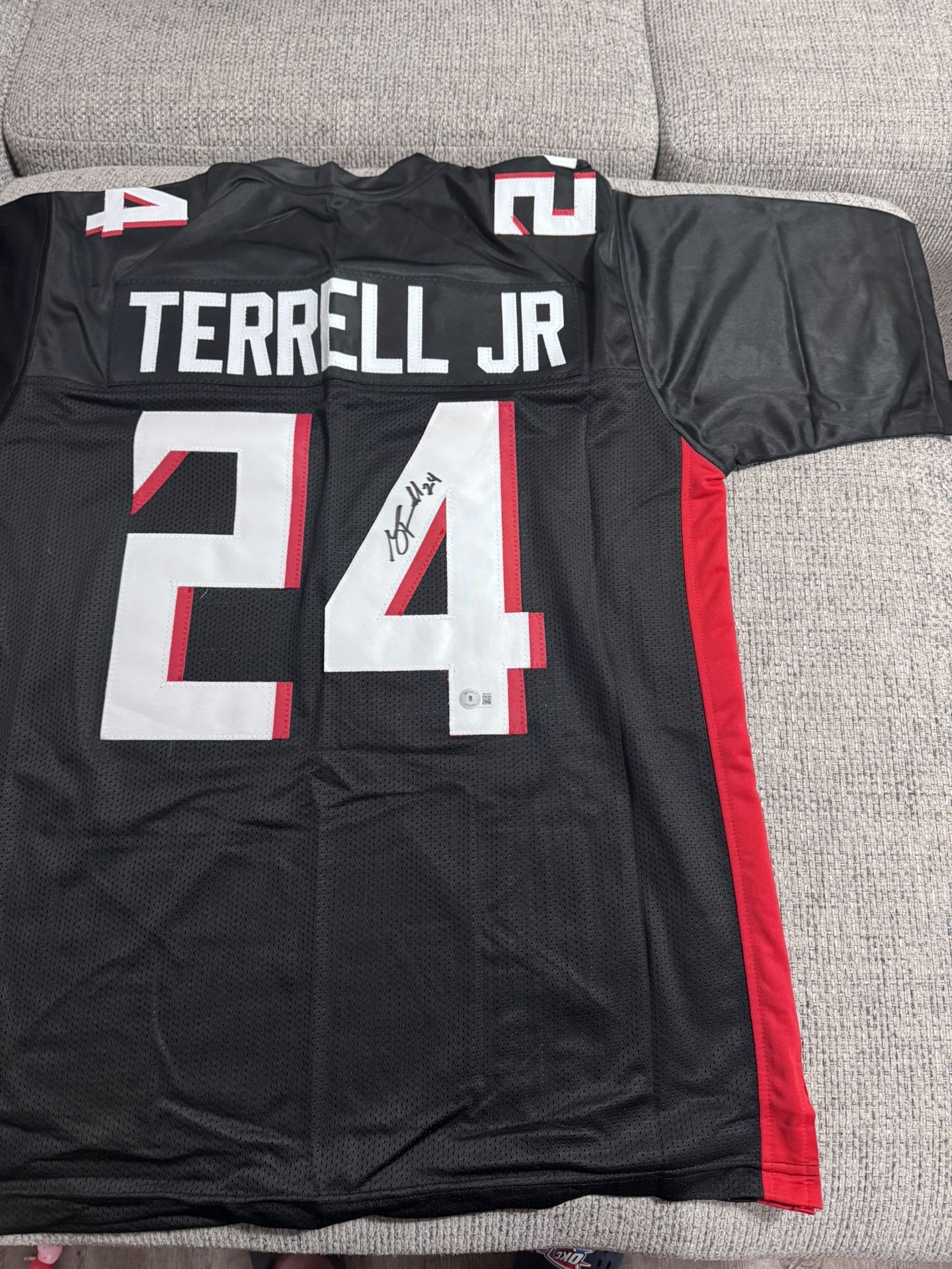 AJ Terrell Signed Autograph Custom Jersey - Beckett Coa - Atlanta Falcons