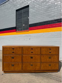 Mid-Century Modern Drexel 9-Drawer Dresser / Credenza (On Wheels)