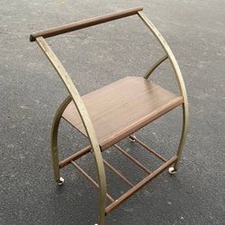 Vintage Mid Century Modern MCM TV Rack Stand Luggage Suitcase Rolling Bar Tea Cart Trolley