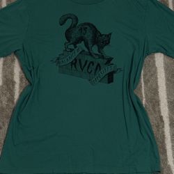 RVCA Black Cat  13 The Balance of Opposites Green Graphic Men's T-Shirt XL