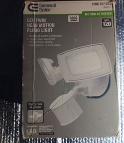 Commercial Electric LED Twin Head Motion Flood Light