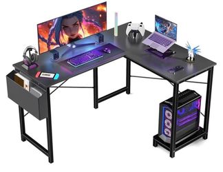 Black L Shaped Computer Desk