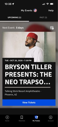 Bryson Tiller Neo Trapso Tour Ticket – Phoenix AZ