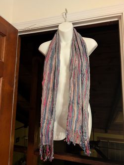 Unbranded Pink Blue Lightweight Scarf 