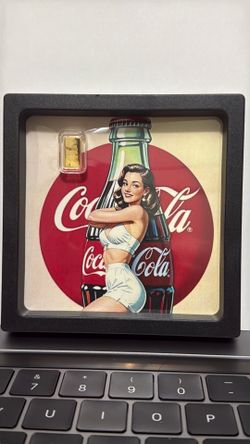 Coca-cola framed 1g gold bar