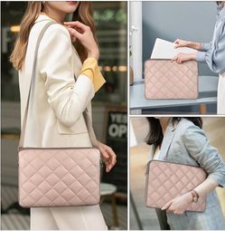 Puffy Quilted Laptop Sleeve with a Removable Shoulder Strap Compatible with MacBook Air 15 inch M2 A2/Pro 15 A1990 A1707, 15 Surface Laptop 5/