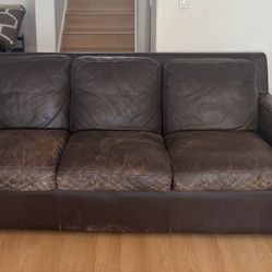 Macys brown leather couch