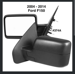 2004 To 2014 Ford F150 Black Manual Adjustable Mirrors