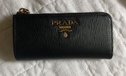 Prada Leather Wallet/Card Case With Detachable Key Ring