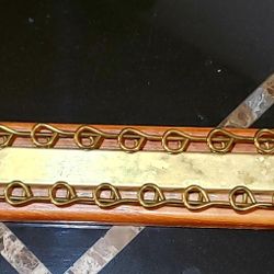 Wooden Wall Necklace Organizer 18 Sets of Hooks 2in X 19in 