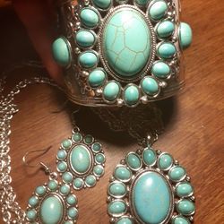 Exquisite Design Blue Turquoise Jewelry Set's. 