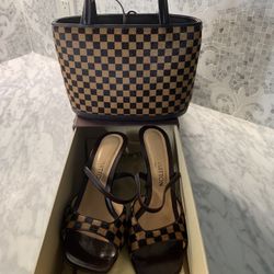Bundle: Vintage LV Pony Hair Pumps With Matching Mini Hand Bag 