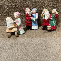 Hallmark lot of 3 Santa & Mrs Clause Christmas ornament Gift exchange 1987 home