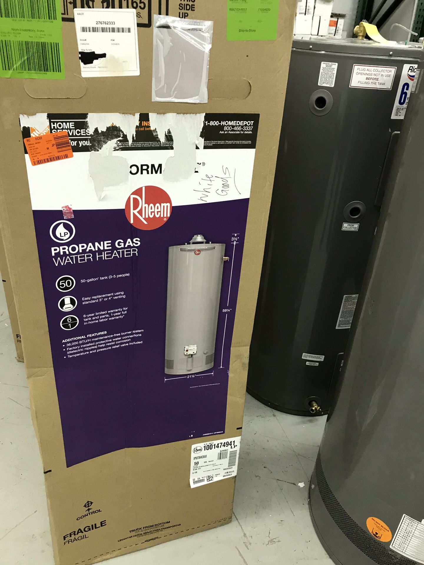 Rheem 50gal water heater propane