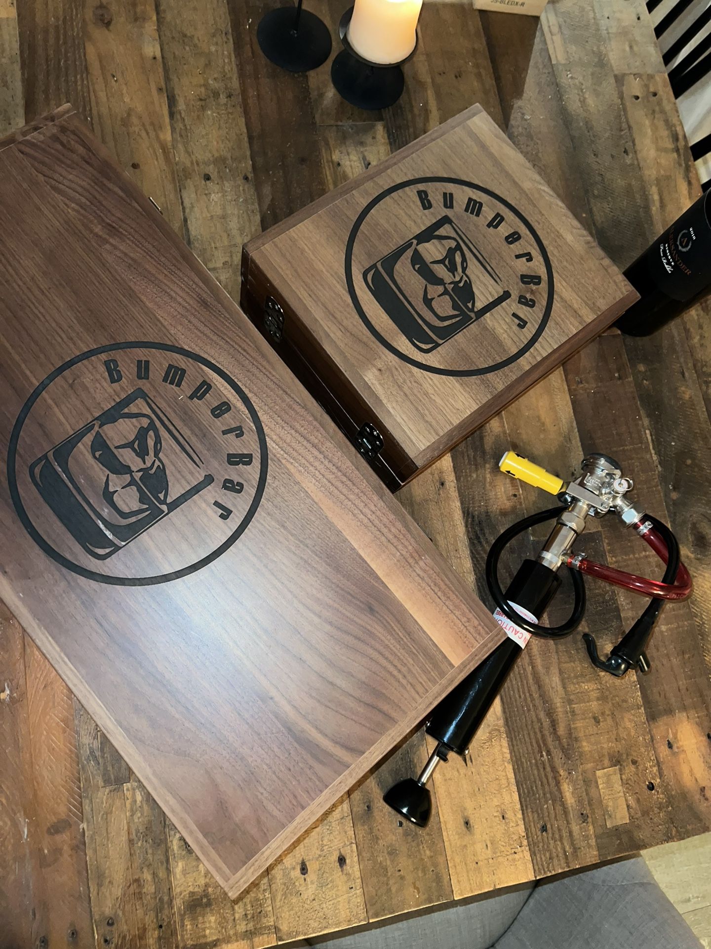 Mobile Wooden Bar Setup