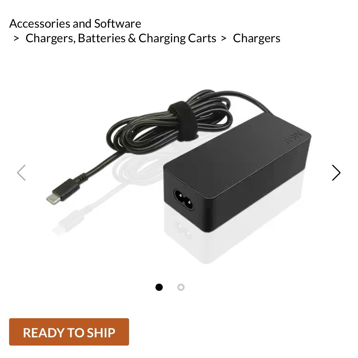 The Lenovo 65W Standard AC Adapter (USB Type-C)