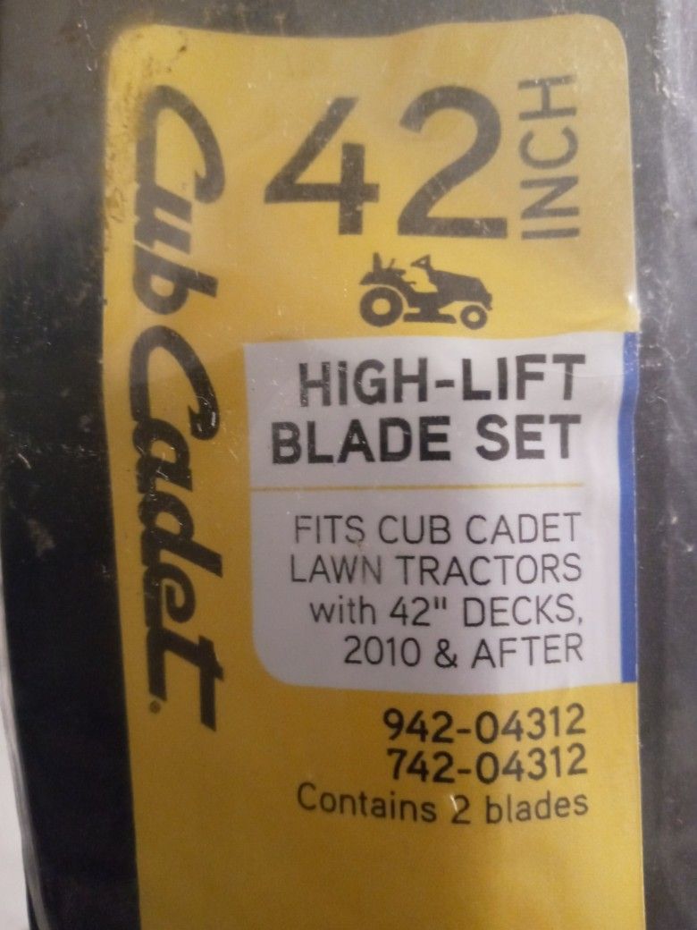 Hi-lift Blade Set Fits Cub Cadet Lawn Tractors With 42" Decks 2010 And After