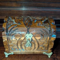  Intricately Handcarved Laquered Chest